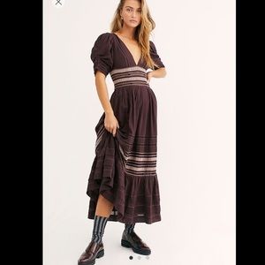 Free People Embroidered Midi Dress
